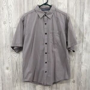 Rare Button Down Third Ward Warehouse Milwaukee No. 1  Mens Casual Tan Striped